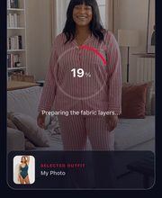 GlamAI generating screen while a try-on job is in progress