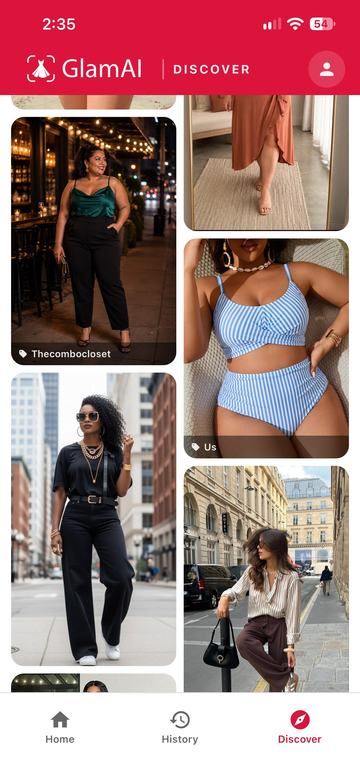 Discover shop-the-look grid inside GlamAI